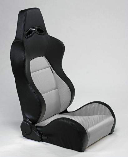 Asiento deportivo Baquet Eco negro/Silver Carbon izquierdo